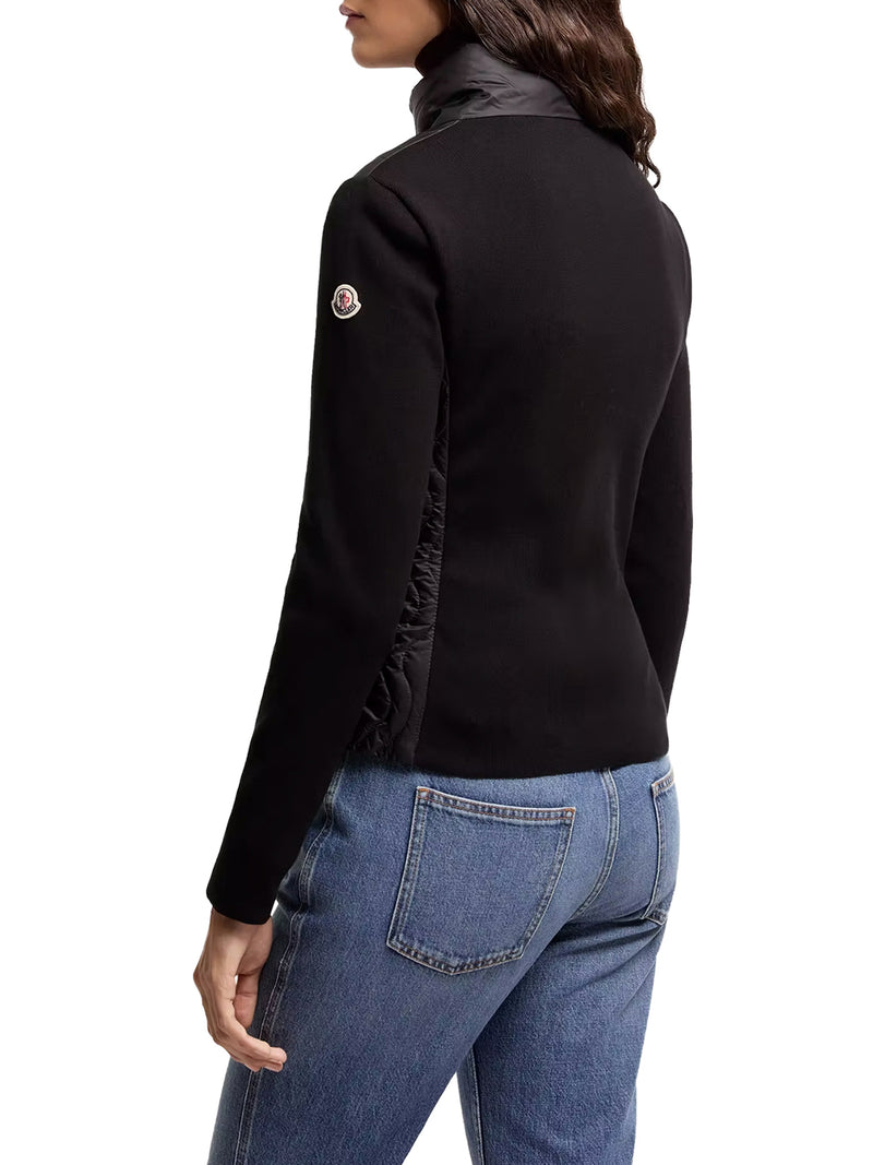 CARDIGAN IMBOTTITO CON ZIP IN COTONE