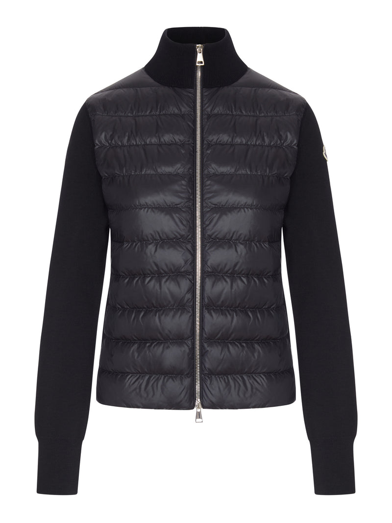 CARDIGAN IMBOTTITO IN LANA CON ZIP