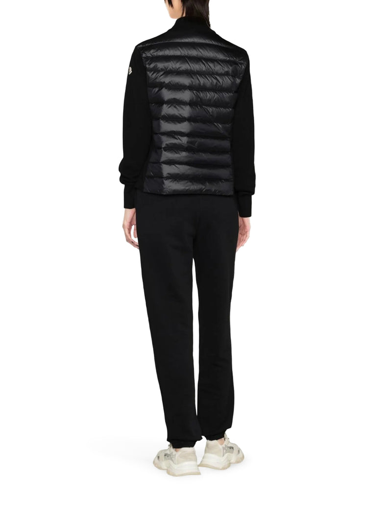 CARDIGAN IMBOTTITO IN LANA CON ZIP