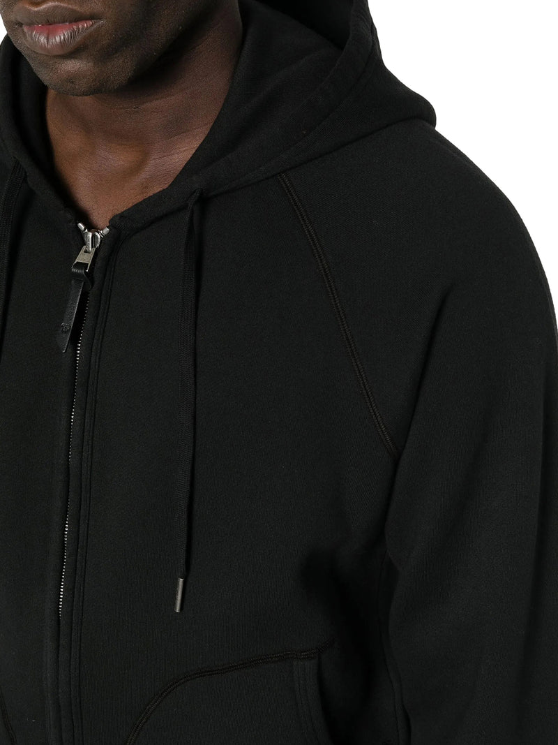 FELPA IN JERSEY DI COTONE CON ZIP E CAPPUCCIO