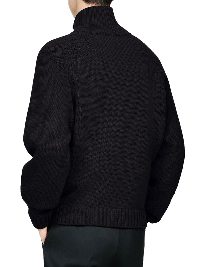 MAGLIONE CON MEZZA ZIP IN LANA CASHMERE
