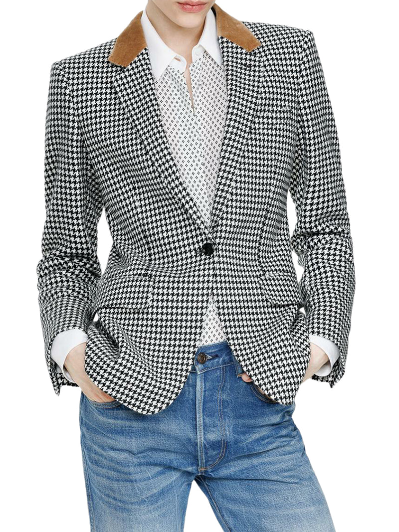 GIACCA BOYFRIEND IN CASHMERE PIED DE POULE