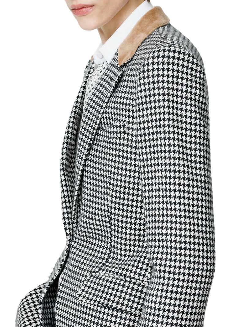 GIACCA BOYFRIEND IN CASHMERE PIED DE POULE