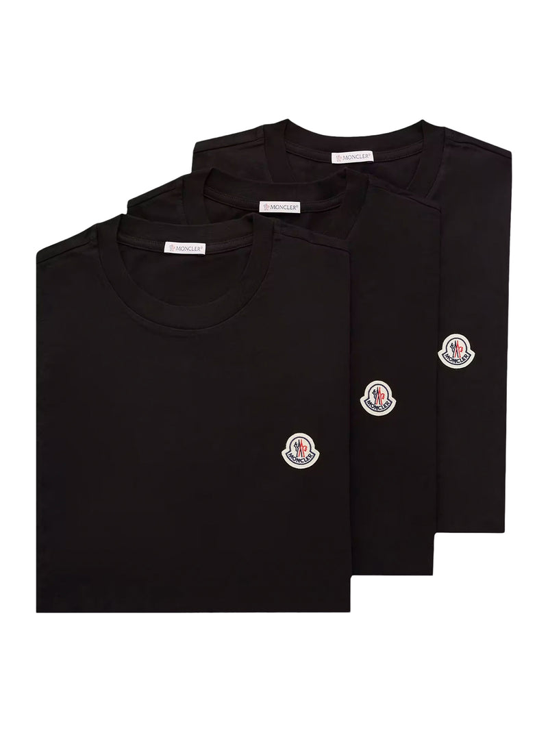 T-SHIRT IN COTONE CON PATCH LOGATO (SET DA TRE)
