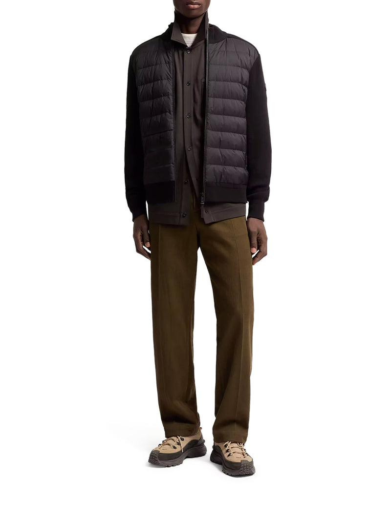 CARDIGAN IMBOTTITO CON ZIP IN MISTO LANA E CASHMERE