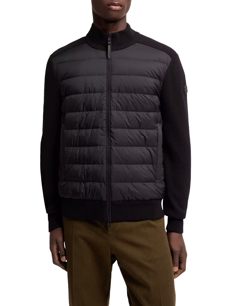 CARDIGAN IMBOTTITO CON ZIP IN MISTO LANA E CASHMERE