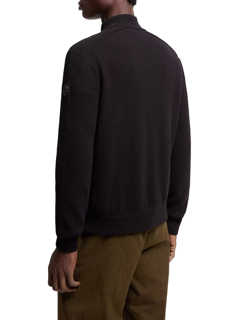 CARDIGAN IMBOTTITO CON ZIP IN MISTO LANA E CASHMERE