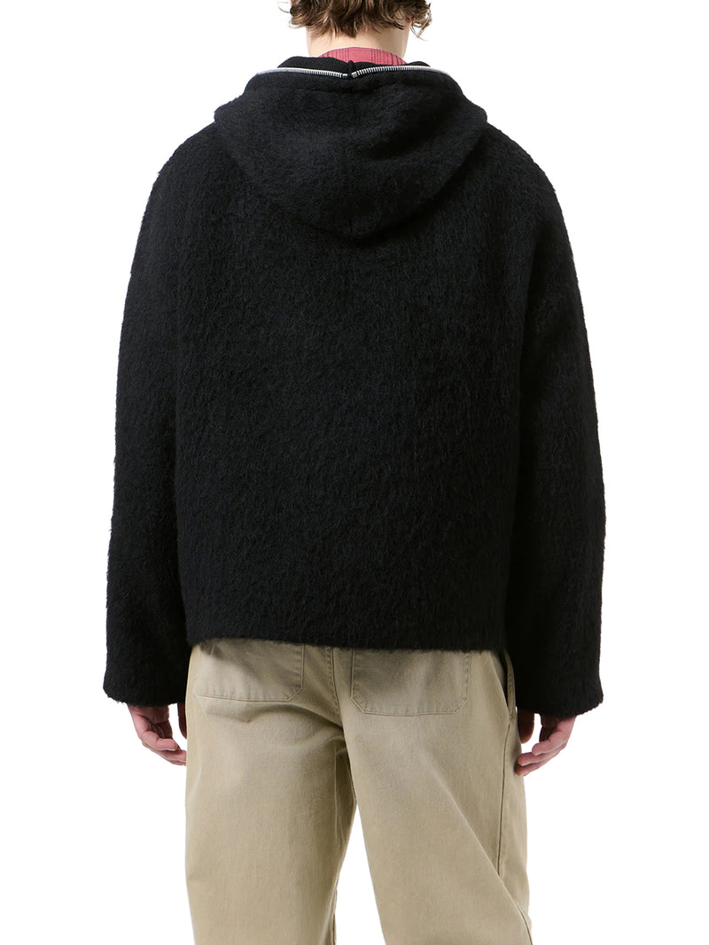 FELPA FULL ZIP IN LANA CON CAPPUCCIO