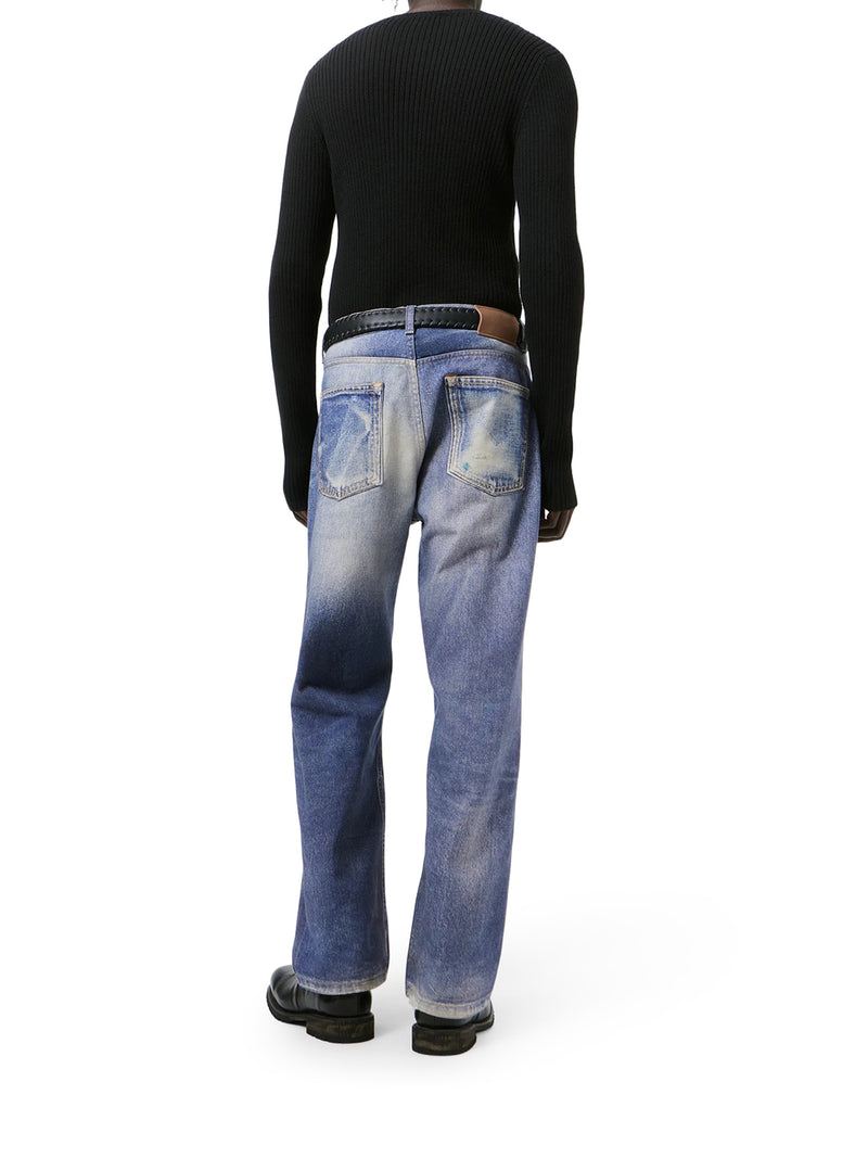 JEANS THIRD CUT CON STAMPA DENIM EFFETTO TROMPE-L`ŒIL