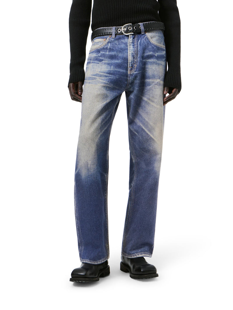 JEANS THIRD CUT CON STAMPA DENIM EFFETTO TROMPE-L`ŒIL