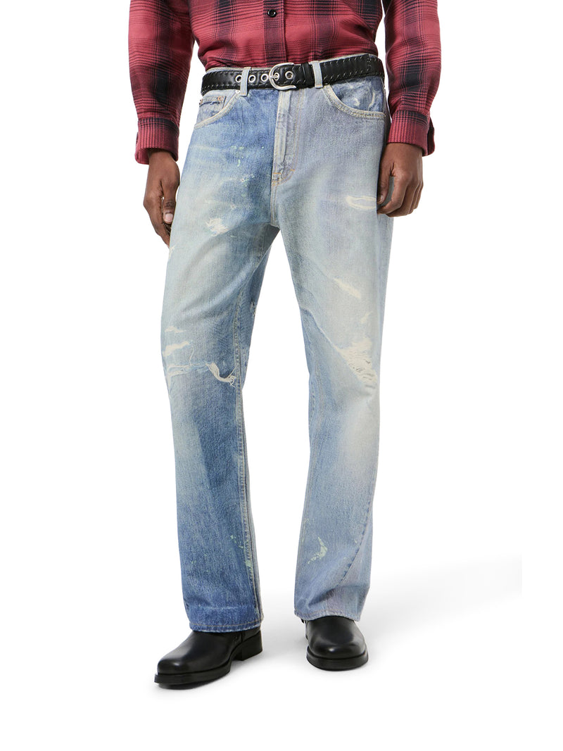 JEANS THIRD CUT IN COTONE CON STAMPA DIGITALE