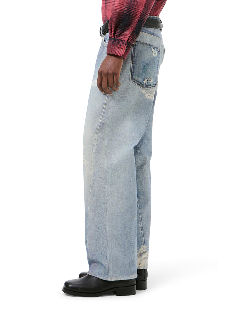 JEANS THIRD CUT IN COTONE CON STAMPA DIGITALE