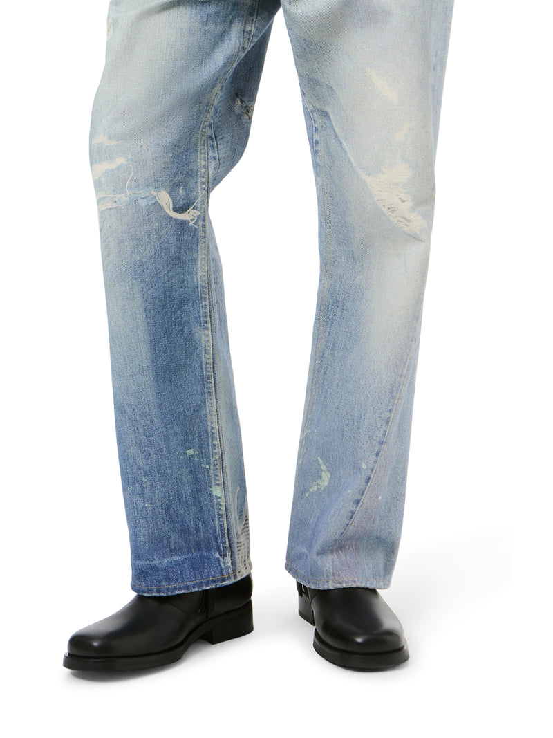 JEANS THIRD CUT IN COTONE CON STAMPA DIGITALE