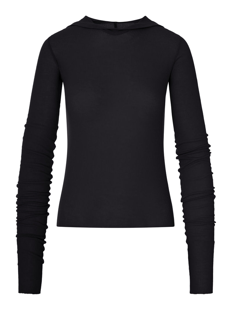 MAGLIA CON CAPPUCCIO IN MAGLIA A COSTE