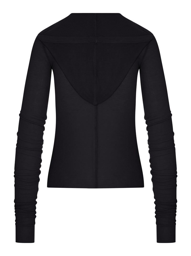 MAGLIA CON CAPPUCCIO IN MAGLIA A COSTE