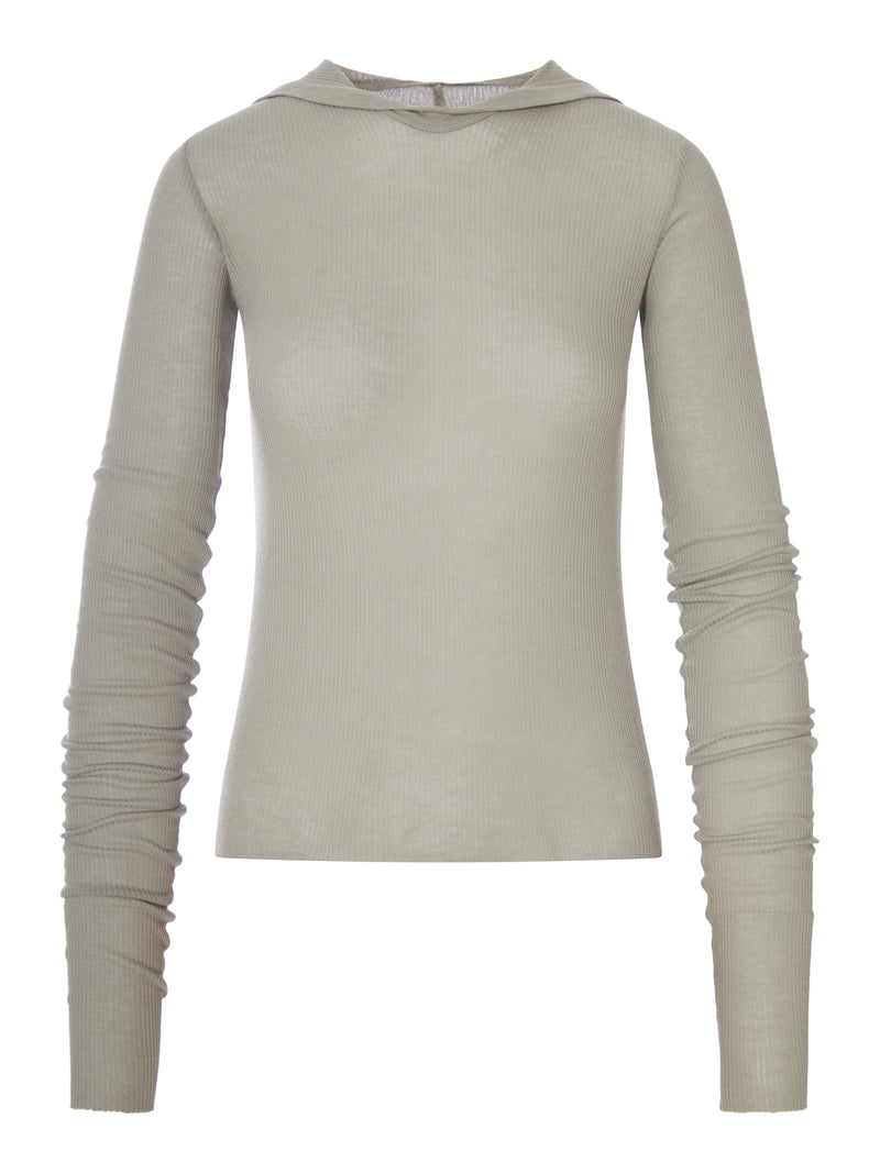 MAGLIA CON CAPPUCCIO IN MAGLIA A COSTE