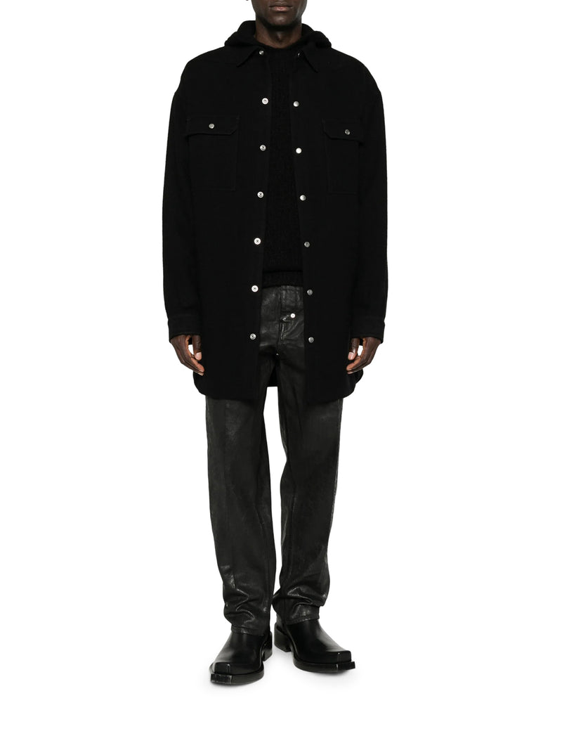 OVERSHIRT IN LANA CON BOTTONI A PRESSIONE
