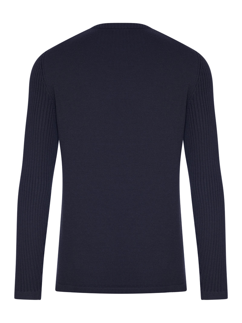 MAGLIA IN LANA CON TASCA IN RE-NYLON
