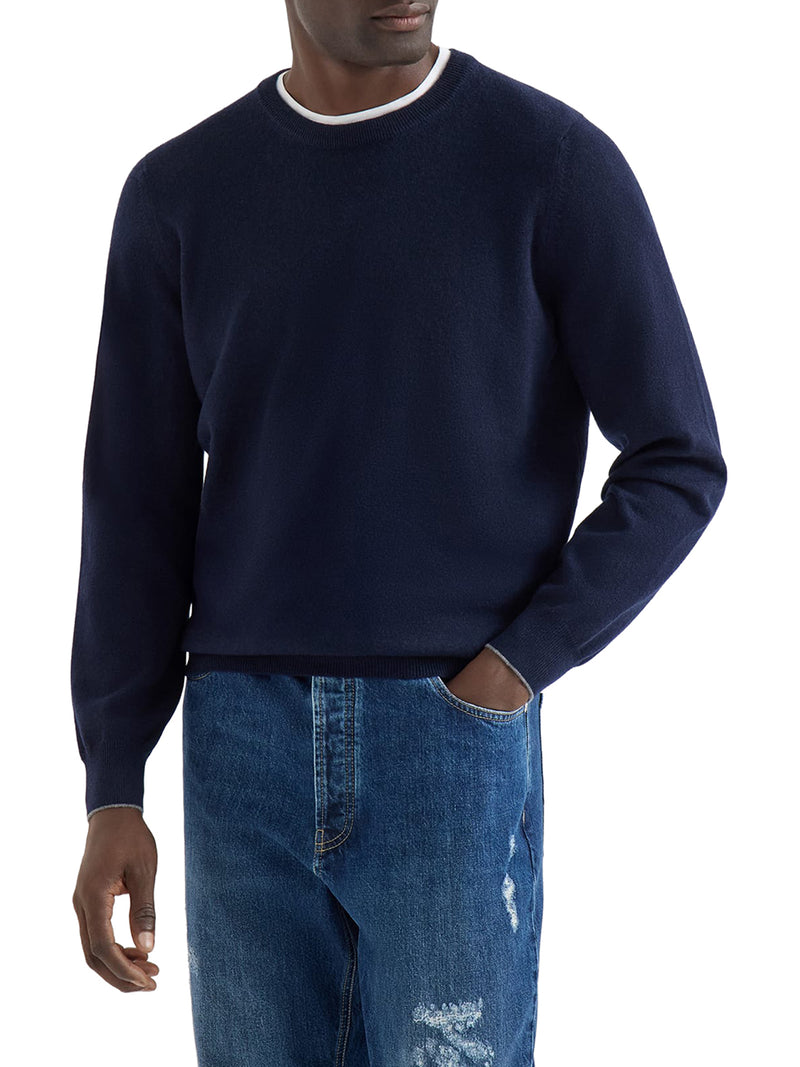 MAGLIONE GIROCOLLLO ESSENTIAL IN CASHMERE