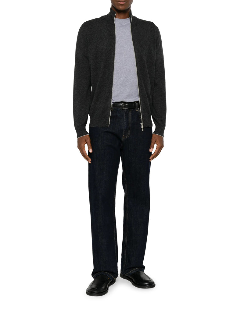 CARDIGAN CON ZIP IN CASHMERE