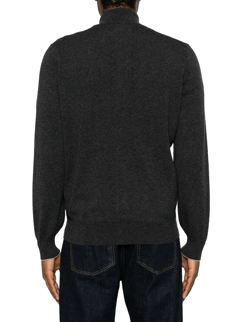 CARDIGAN CON ZIP IN CASHMERE