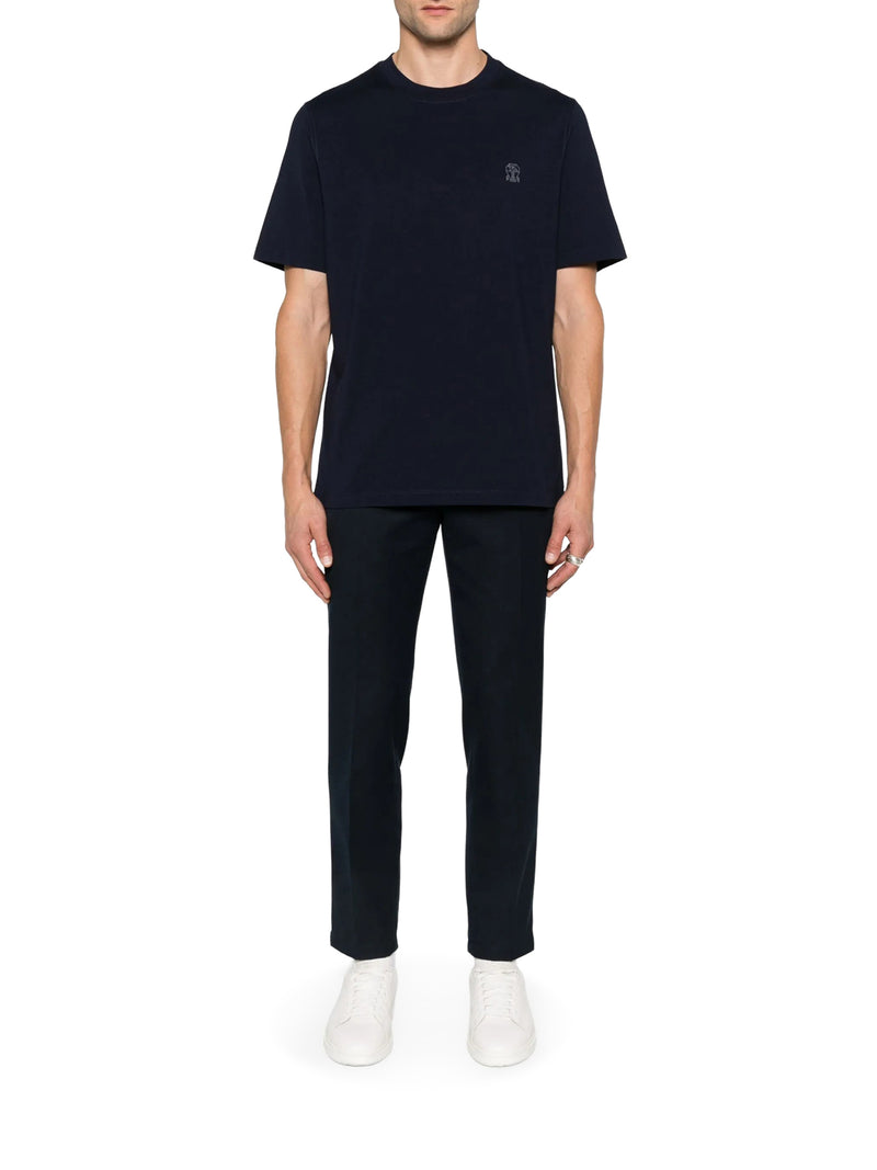 T-SHIRT IN COTONE CON LOGO STAMPATO A CONTRASO