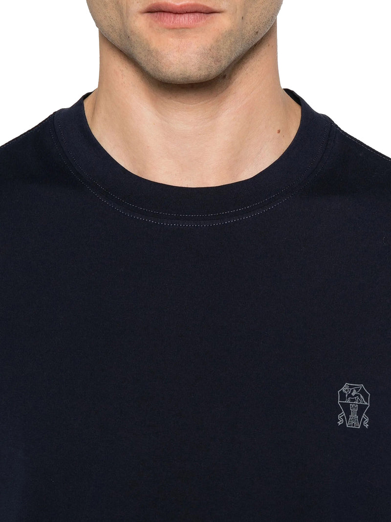 T-SHIRT IN COTONE CON LOGO STAMPATO A CONTRASO
