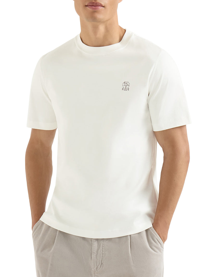 T-SHIRT IN COTONE CON LOGO STAMPATO A CONTRASO