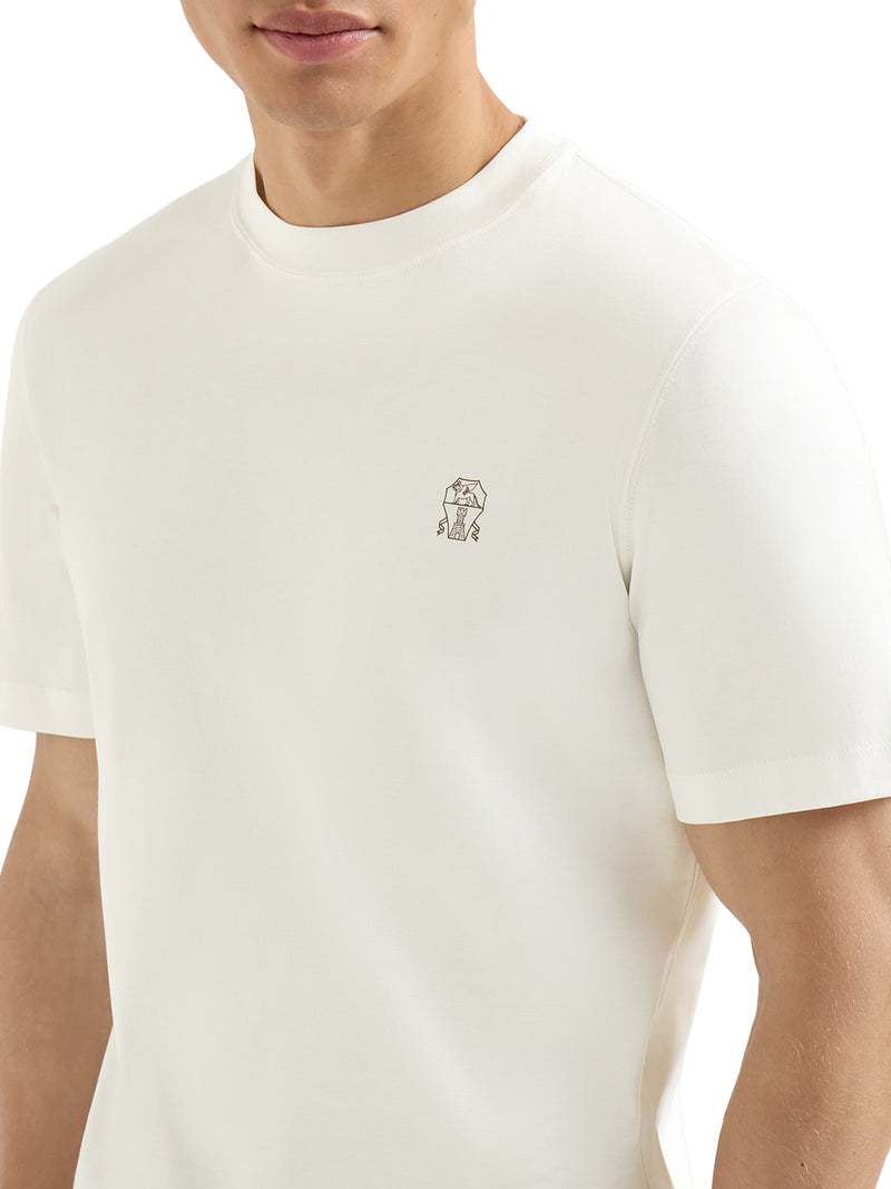 T-SHIRT IN COTONE CON LOGO STAMPATO A CONTRASO