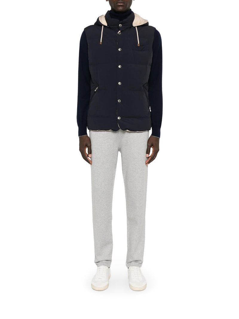 PANTALONE IN FELPA DOUBLE DI COTONE, CASHMERE E SETA