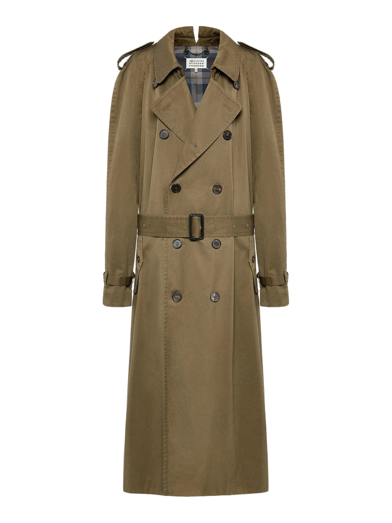 TRENCH DOPPIOPETTO LUNGO IN COTONE