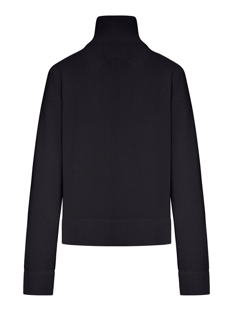 CARDIGAN CON ZIP IN COTONE A COSTE