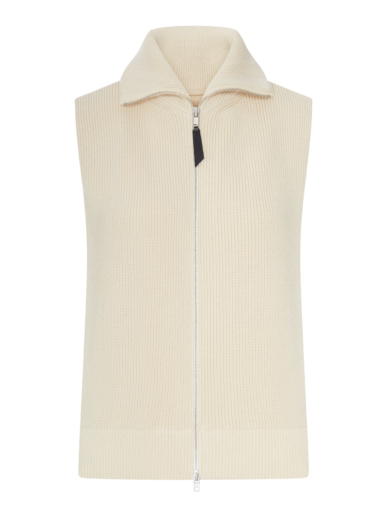 GILET CON ZIP IN MAGLIA A COSTE