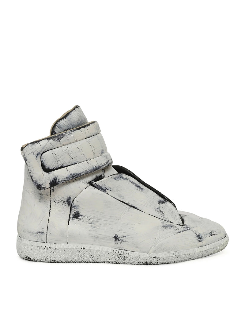 SNEAKER FUTURE MID-TOP IN BIANCO VERNICIATO