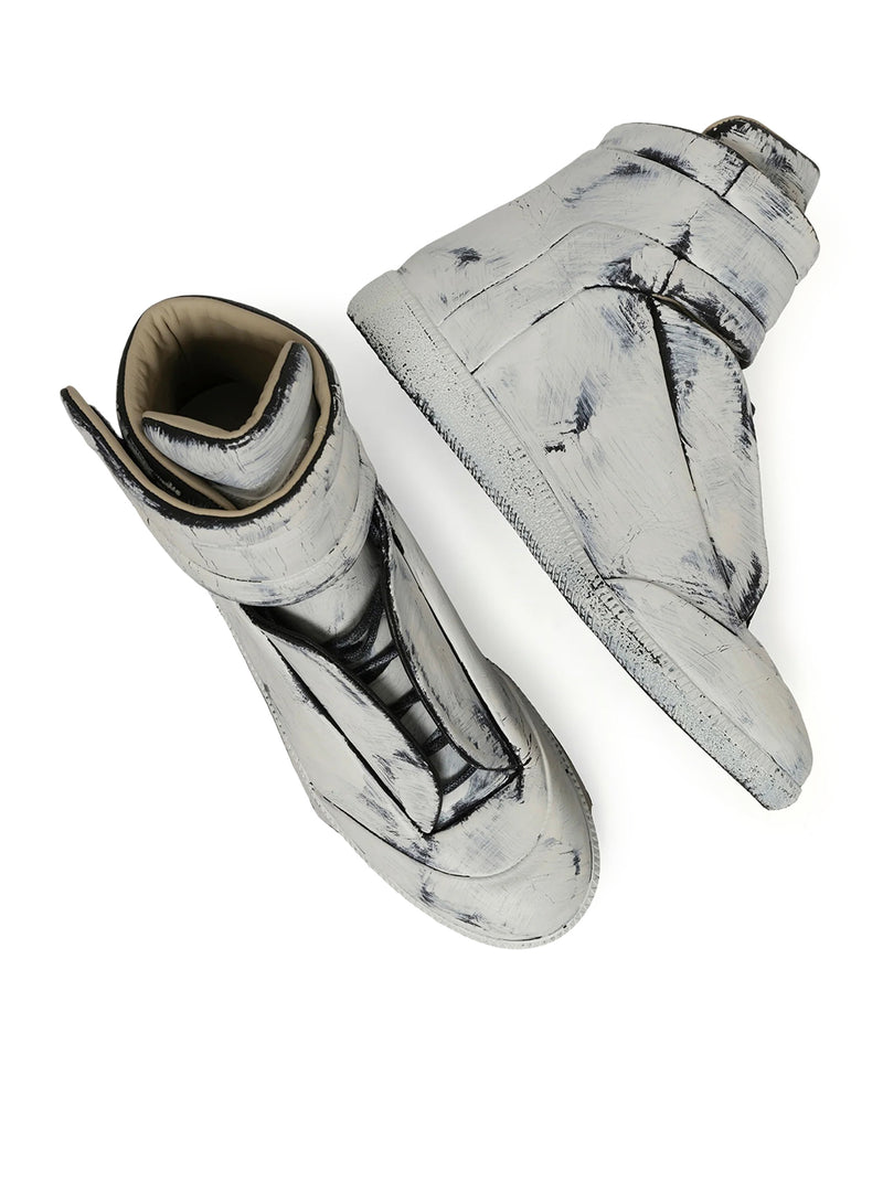 SNEAKER FUTURE MID-TOP IN BIANCO VERNICIATO