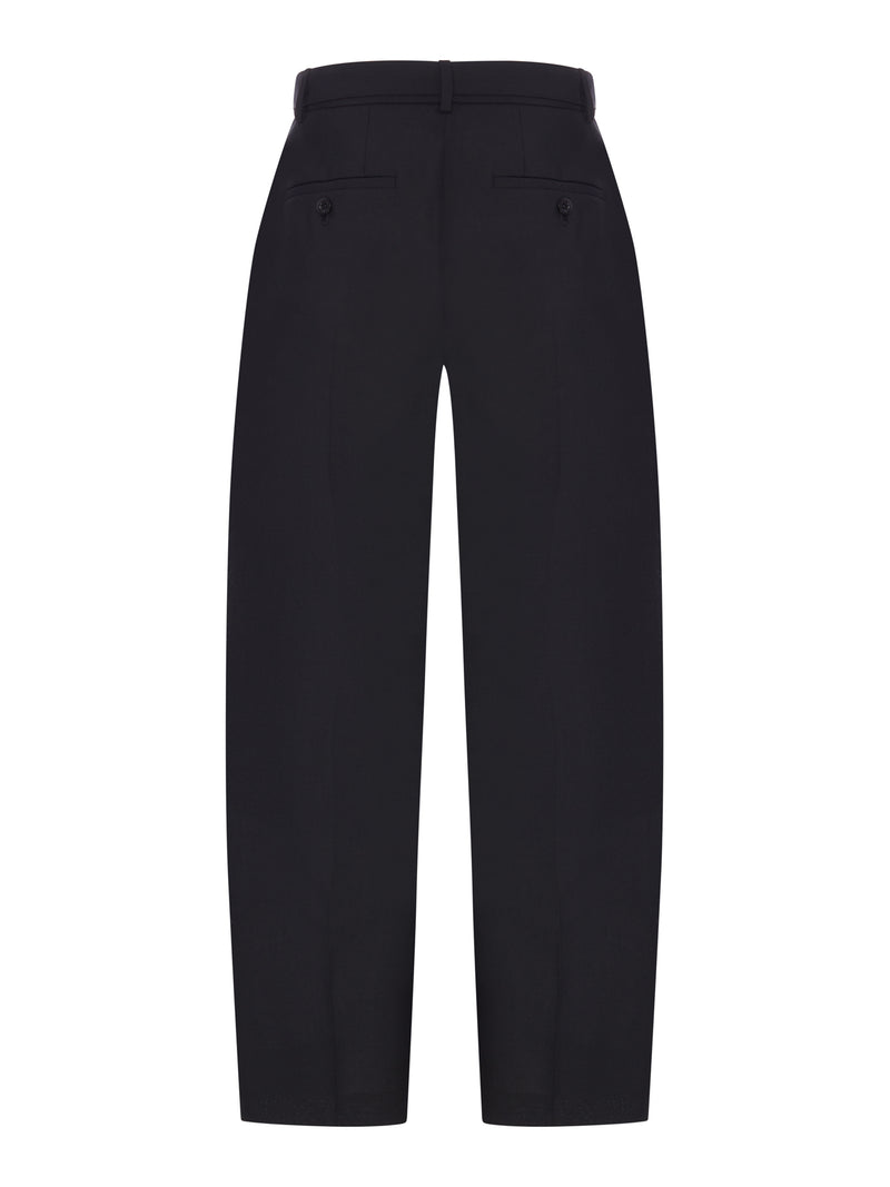 PANTALONI WIDE LEG IN MISTO LANA CON CINTURA