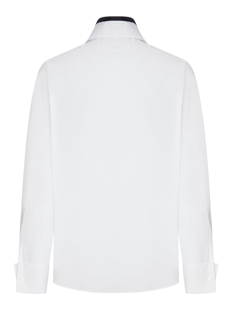 CAMICIA IN MISTO COTONE CON CRAVATTA INTEGRATA