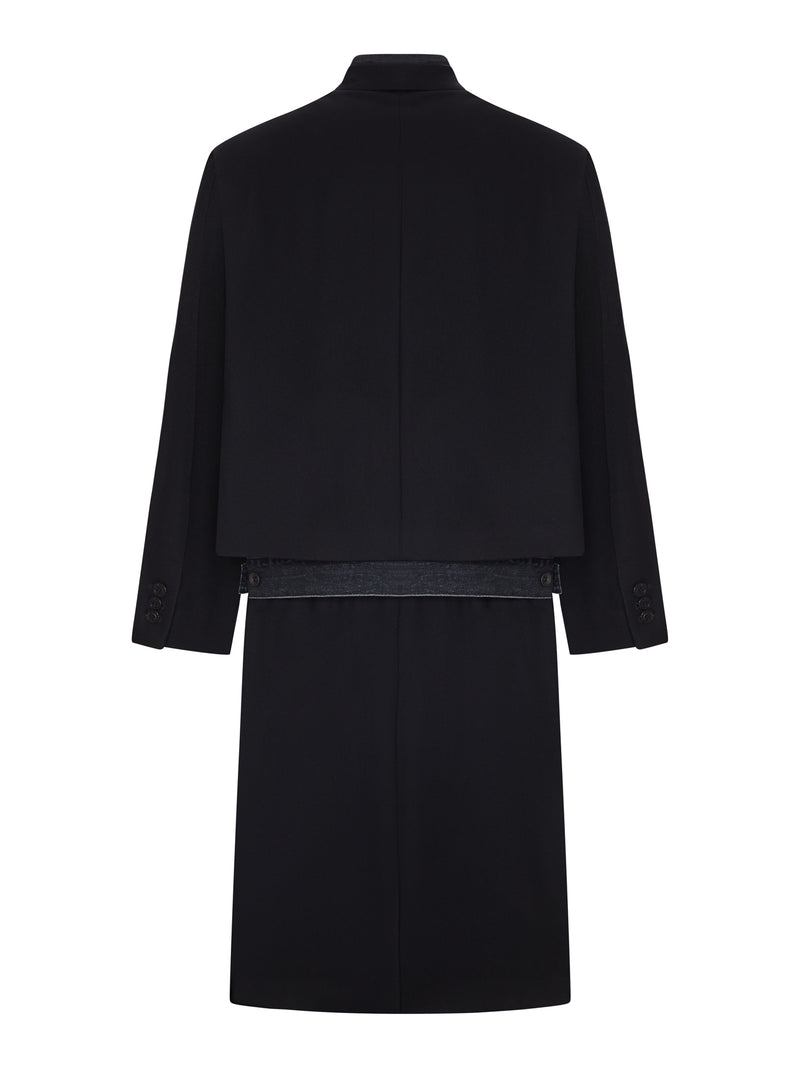 CAPPOTTO A PANNELLI CON INSERTO DENIM