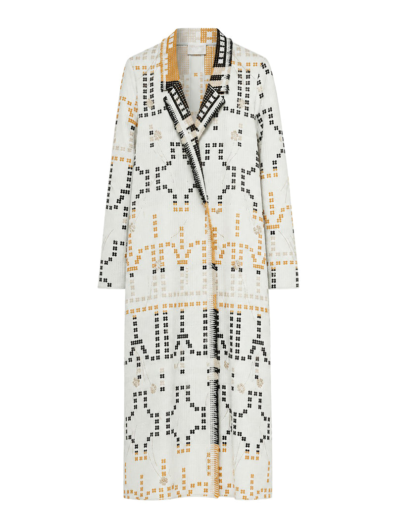 CAPPOTTO LUNGO IN JACQUARD RICAMATO