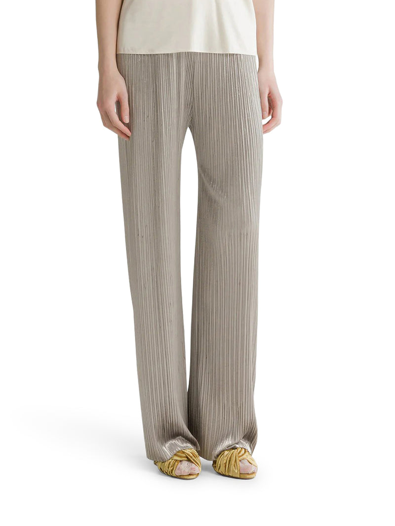 PANTALONE CON ELASTICO E PLISSETTATURA IRREGOLARE