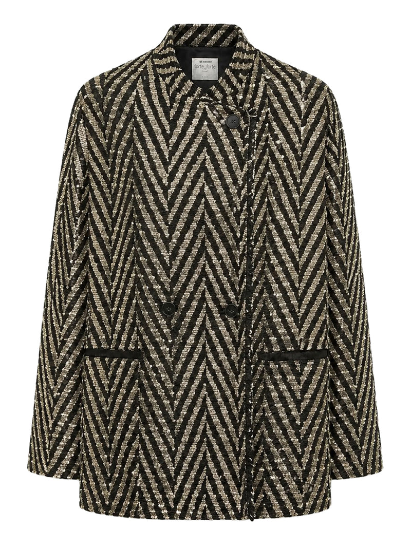 OVER-JACKET JAQUARD CHEVRON NERO