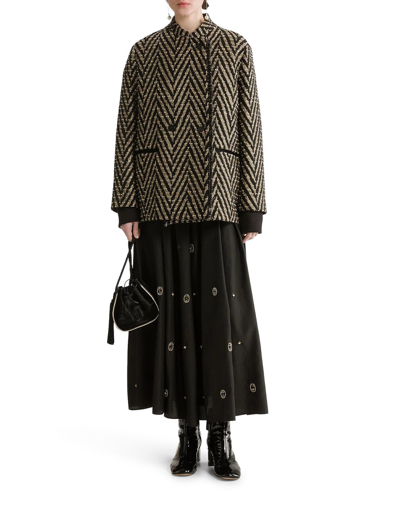 OVER-JACKET JAQUARD CHEVRON NERO