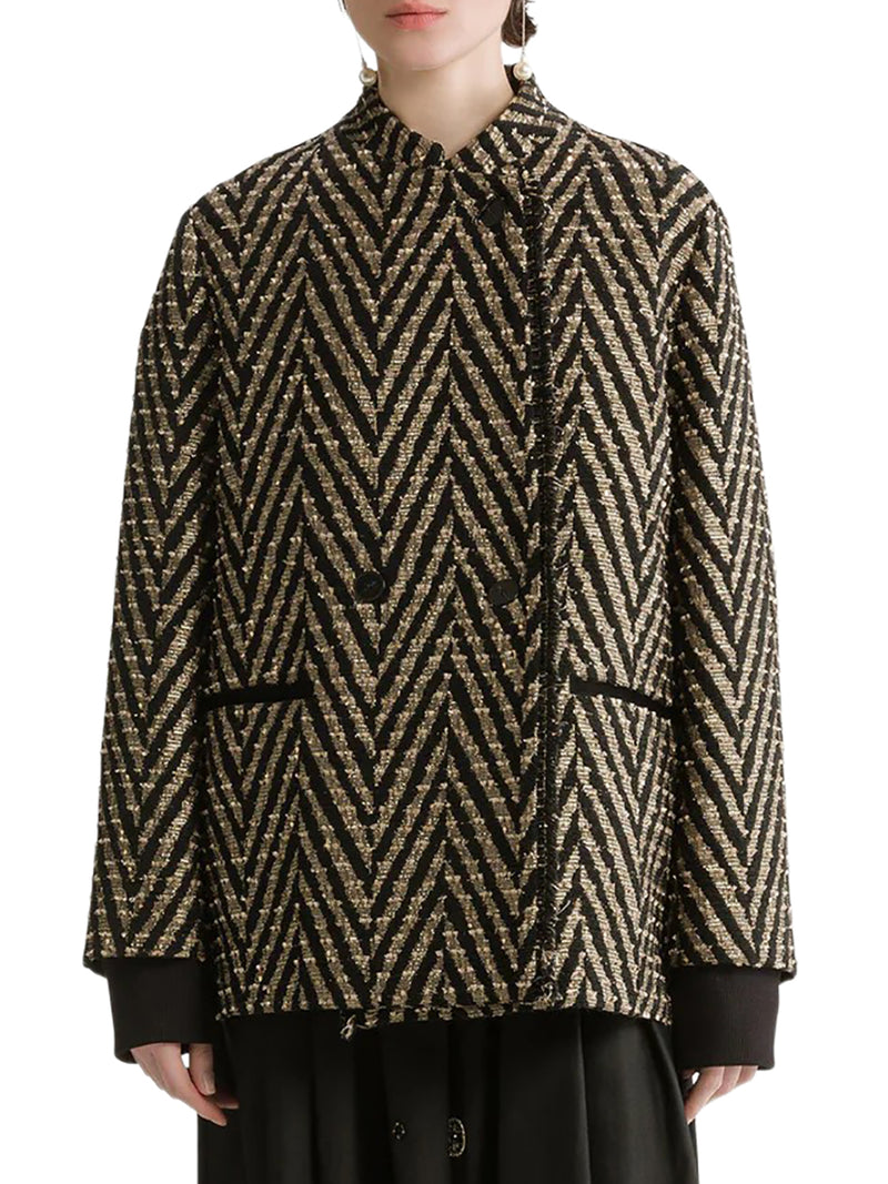 OVER-JACKET JAQUARD CHEVRON NERO