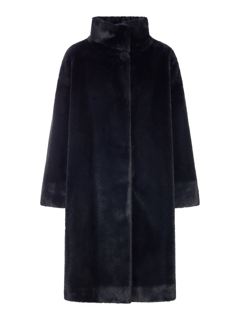 CAPPOTTO LUNGO IN ECOPELLICCIA