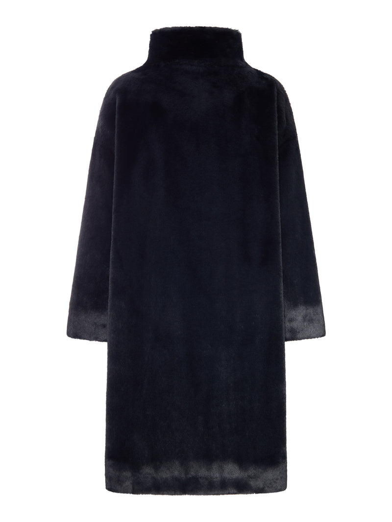 CAPPOTTO LUNGO IN ECOPELLICCIA