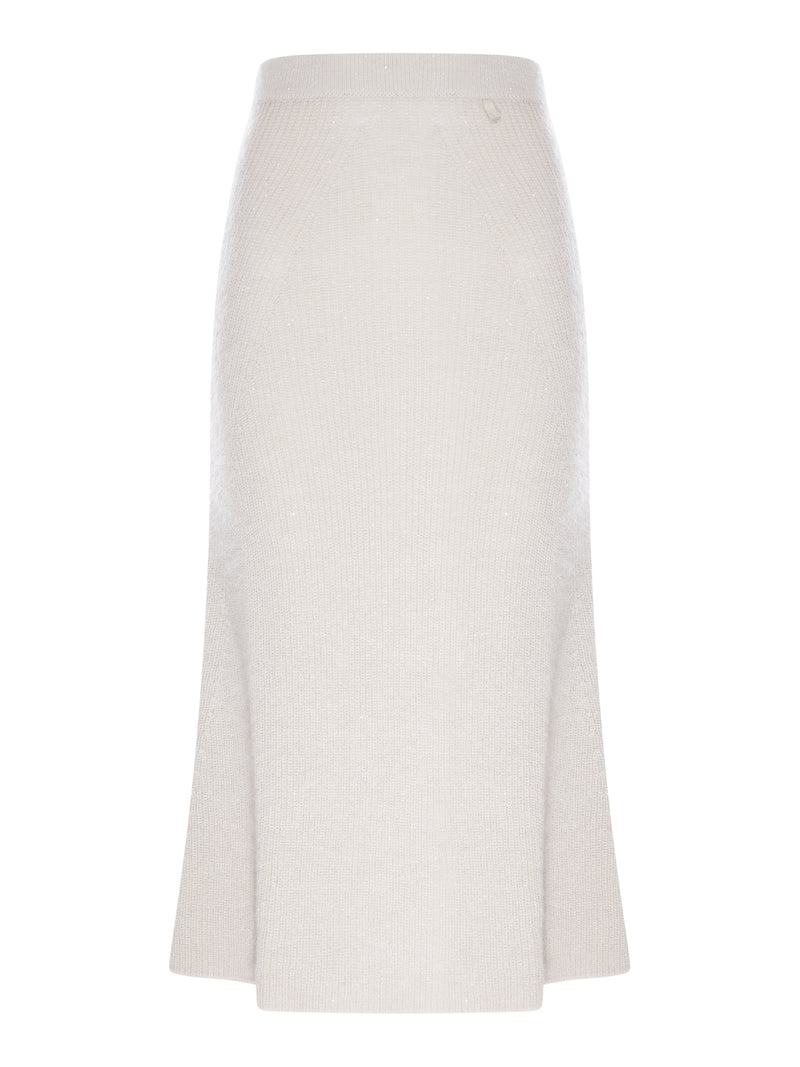 GONNA MIDI IN MAGLIA CON FILATO LUREX