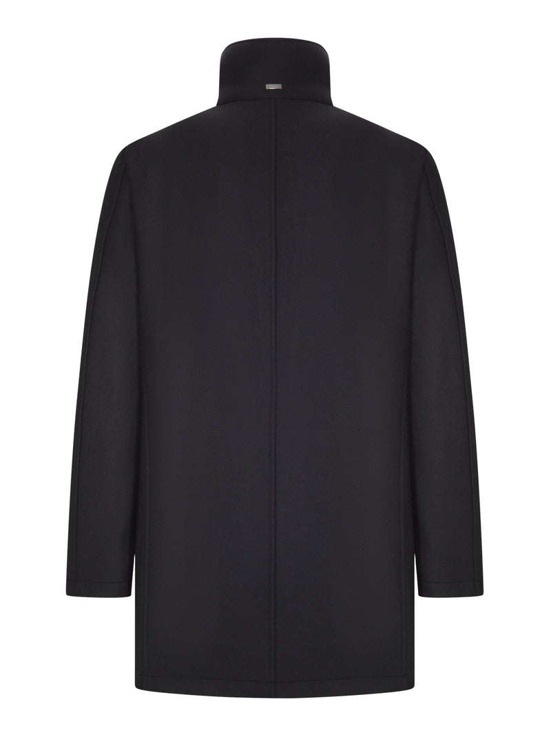 CAPPOTTO CON COLLO ALTO E INTERNO A CONTRASTO