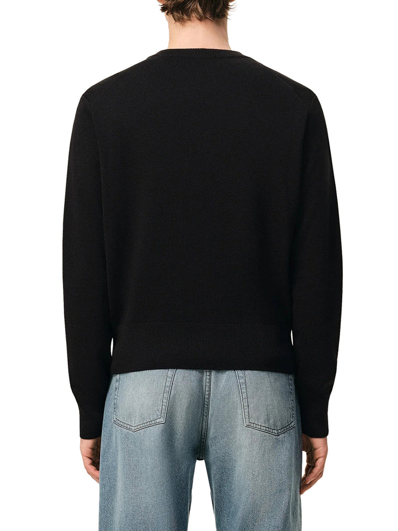 CARDIGAN IN MAGLIA CON SCOLLO A V E LOGO RICAMATO