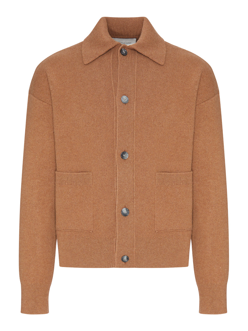 CARDIGAN CON COLLETTO A CAMICIA IN LANA