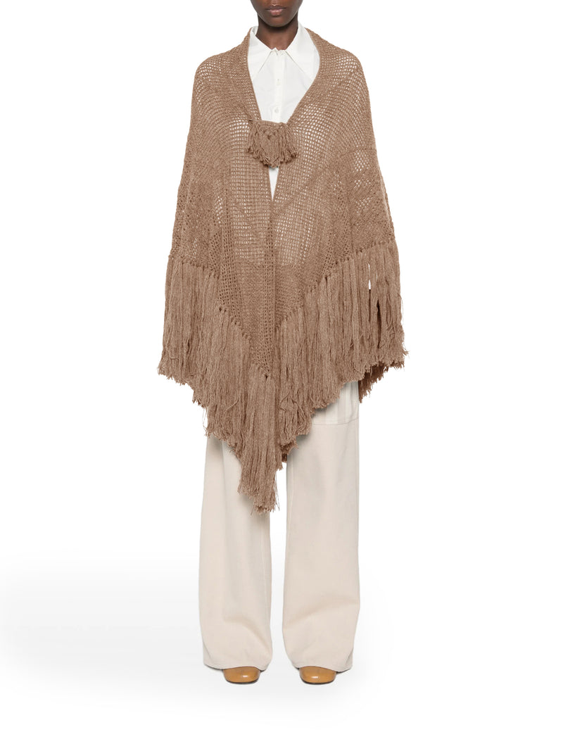 SCIALLE PEONIA IN LANA D`ALPACA